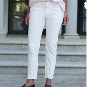 Frank & Eileen Blackrock Utility Pant Italian Peached Twill Chalk Size 10